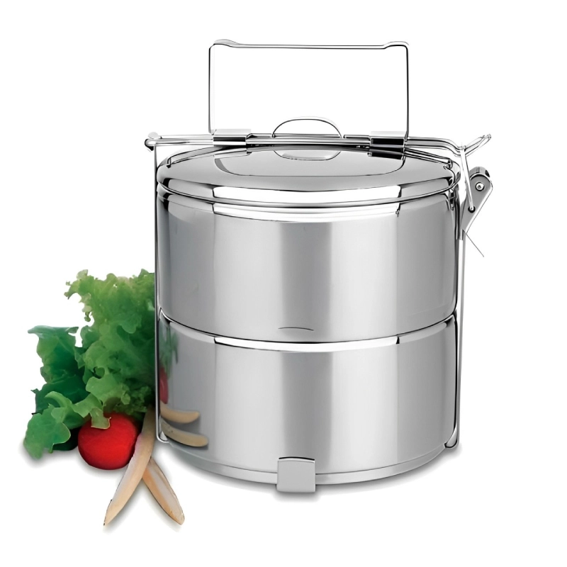 Camen - Hộp Đựng Cơm Inox 2 Ngăn 14cm màu trắng 5