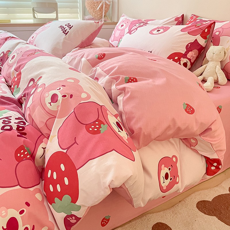 Cặp Đôi ruột gối hơi gấu hồng, trắng Lotso gấu 5