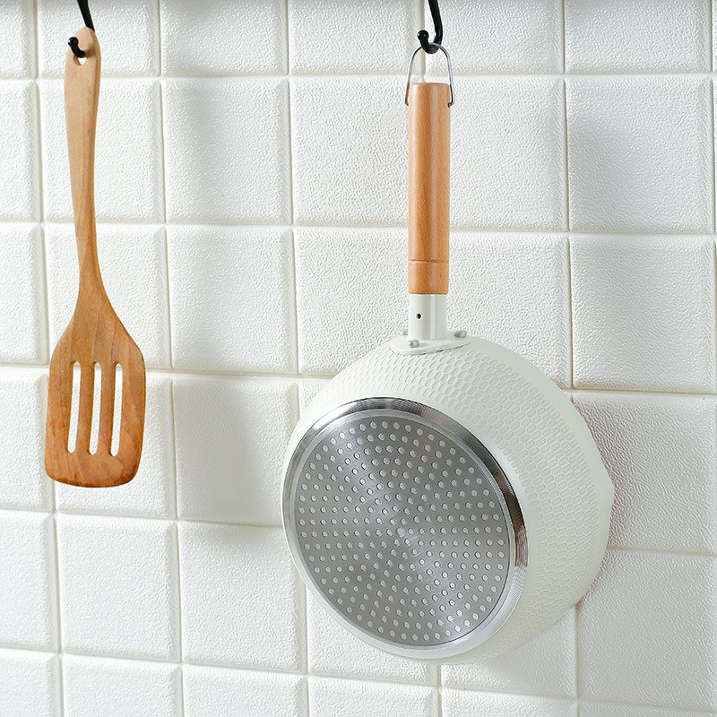 Chảo 3 màu Chảo đáy lòng sâu có tay cầm cán gỗ 5