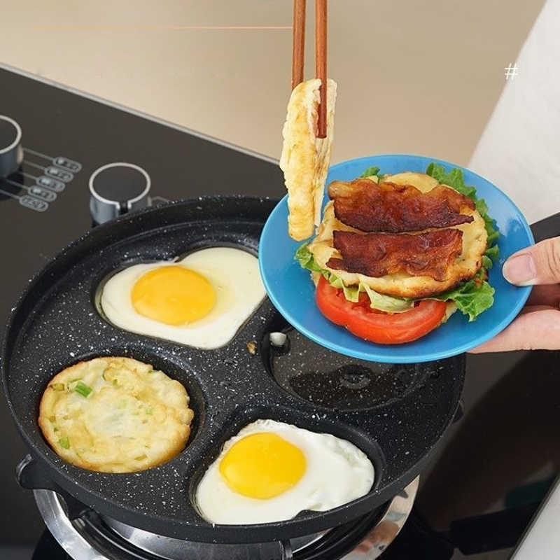 CHẢO CHIÊN TRỨNG CHIA Ô 4 NGĂN 2 tim 2 tròn 4