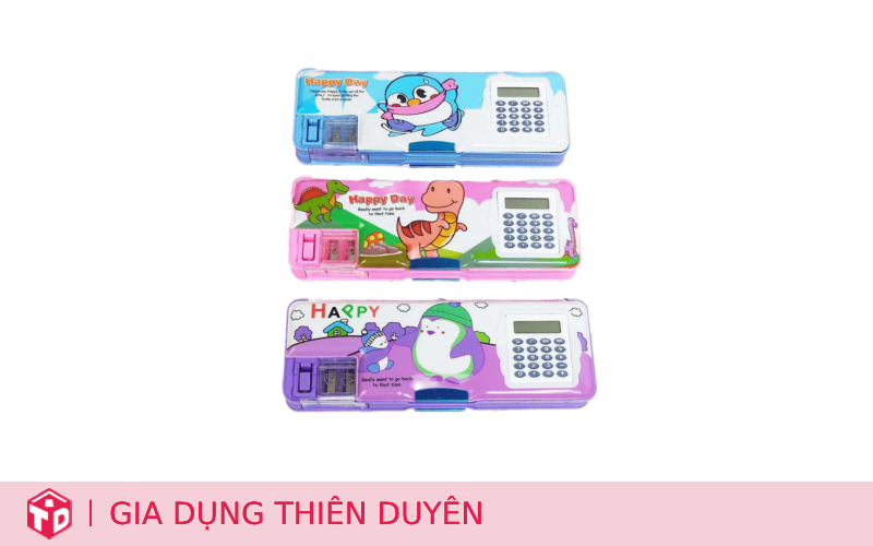 Đồ dùng học tập bao gồm gì? Tìm nguồn chuyên sỉ đồ dùng học tập ở đâu? - Hộp đựng bút 2 mặt hoạt hình có máy tính