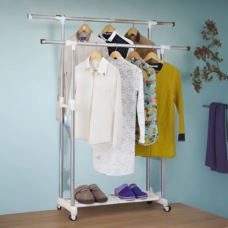 Giàn Phơi Quần Áo Lắp Ráp 2 Tầng Inox 4