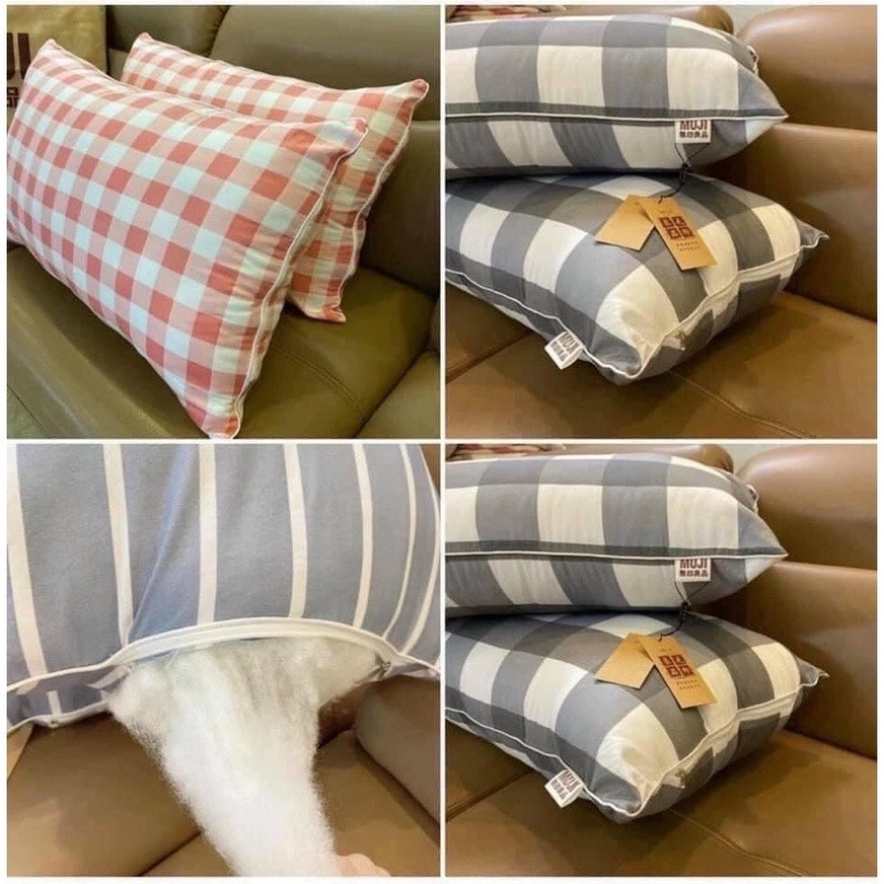 GỐI MUJI kẻ 4