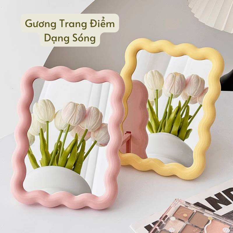 Gương Trang Điểm Để Bàn Hình Chữ Nhật Dạng Sóng 4