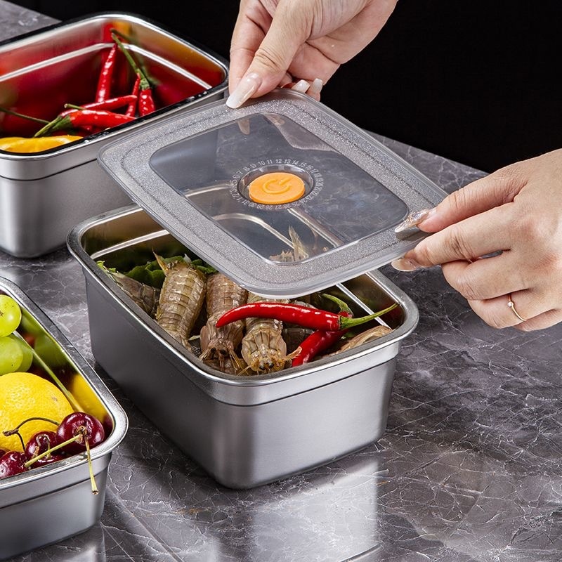 Hộp Đựng Thực Phẩm Inox 600ml Có Nắp Lỗ Tròn Hồng Đậy Kín 3