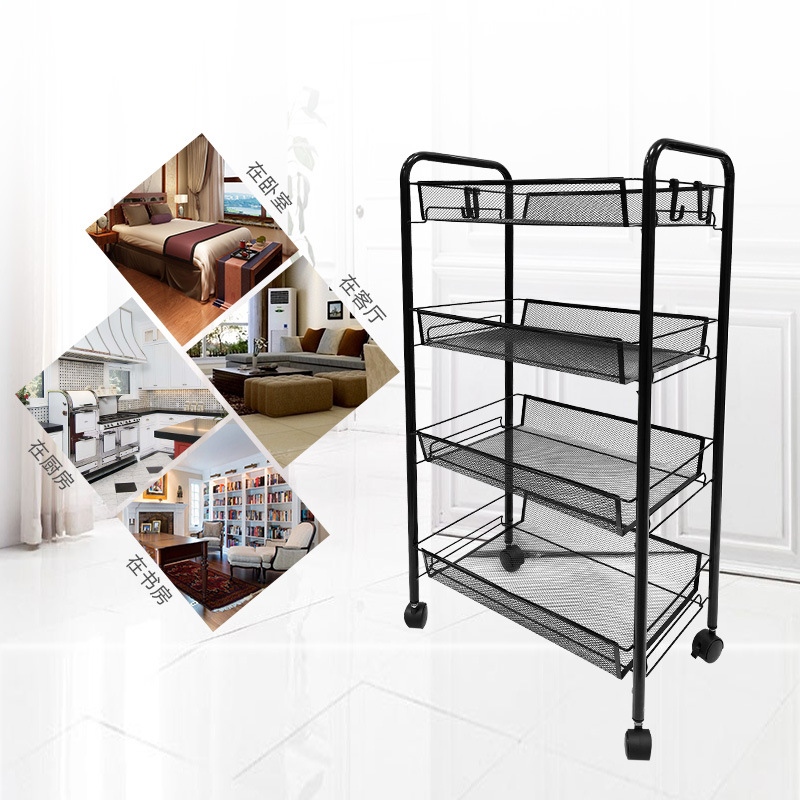 Kệ Lưới Đựng Đồ 4 Tầng Có Bánh Xe 5