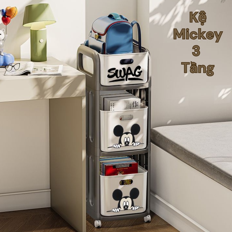 Kệ Nhựa Để Đồ 3 Tầng Mickey 5