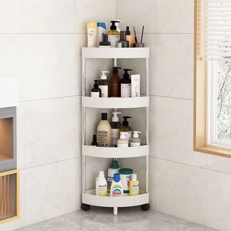 Kệ nhựa góc tam giác để đựng đồ đa năng 3-4 tầng bé màu trắng 4