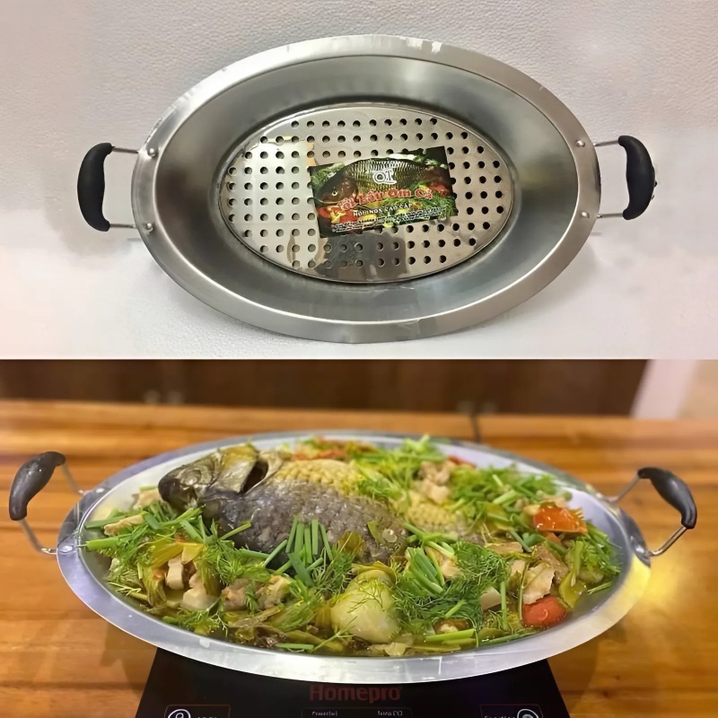 Khay Nấu Cá Inox Có Quai Cầm 4