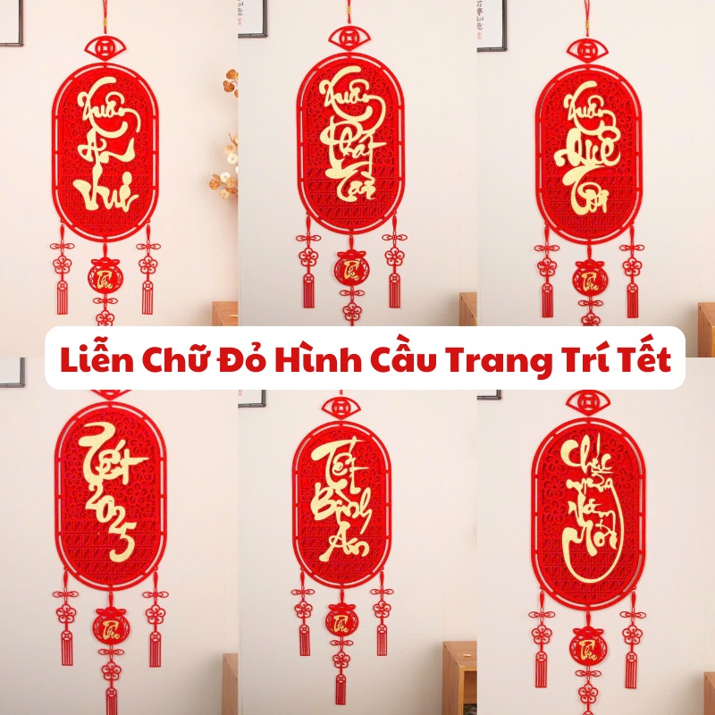 Liễn Chữ Đỏ Hình Cầu Trang Trí Tết 5