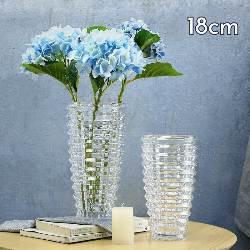 Lọ Hoa Thủy Tinh Trắng Sóng Tầng 18CM 4