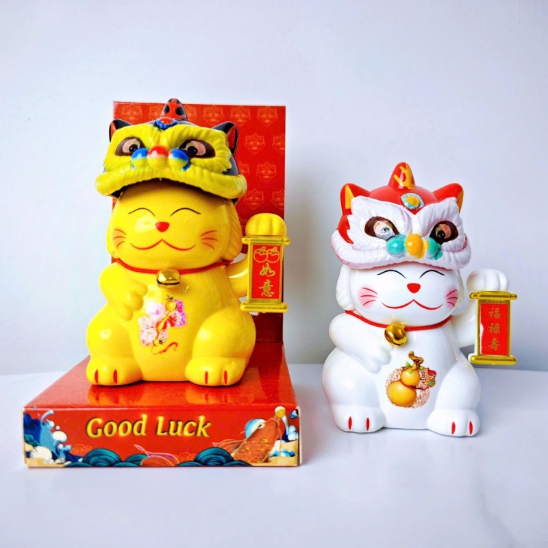 Mèo Thần Tài Đội Mũ Lân Gật Gù 5