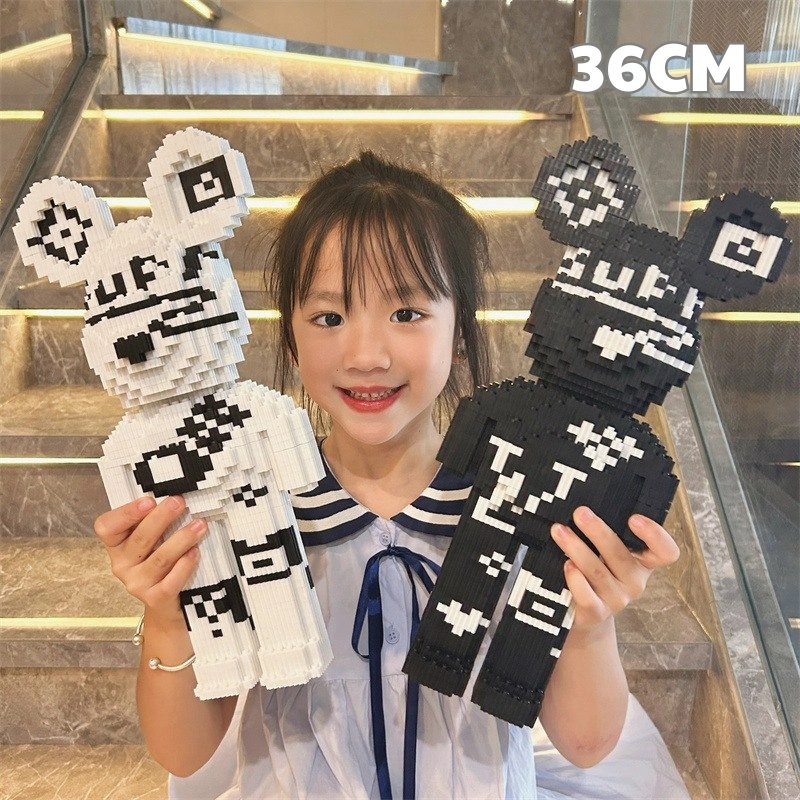 Mô Hình Lắp Ráp Lego Bearbrick Size Lớn 36cm 5