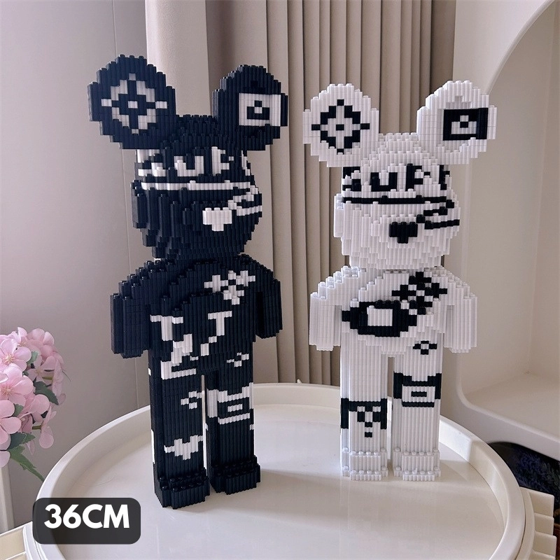 Mô Hình Lắp Ráp Lego Bearbrick Size Lớn 36cm 4