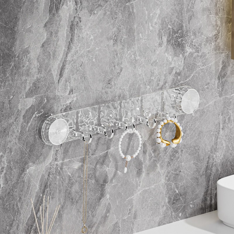 Móc Treo Tường Trong Suốt 5 Chân Không Khoan Đục 4