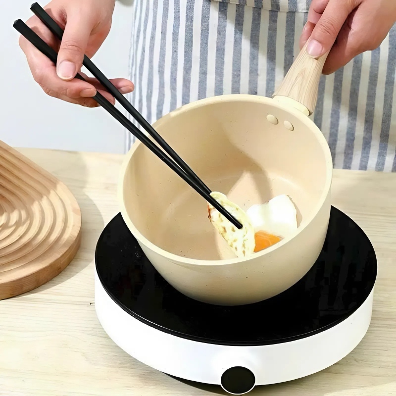 Nồi Chống Dính Cán Dài Vân Đá 18cm 5