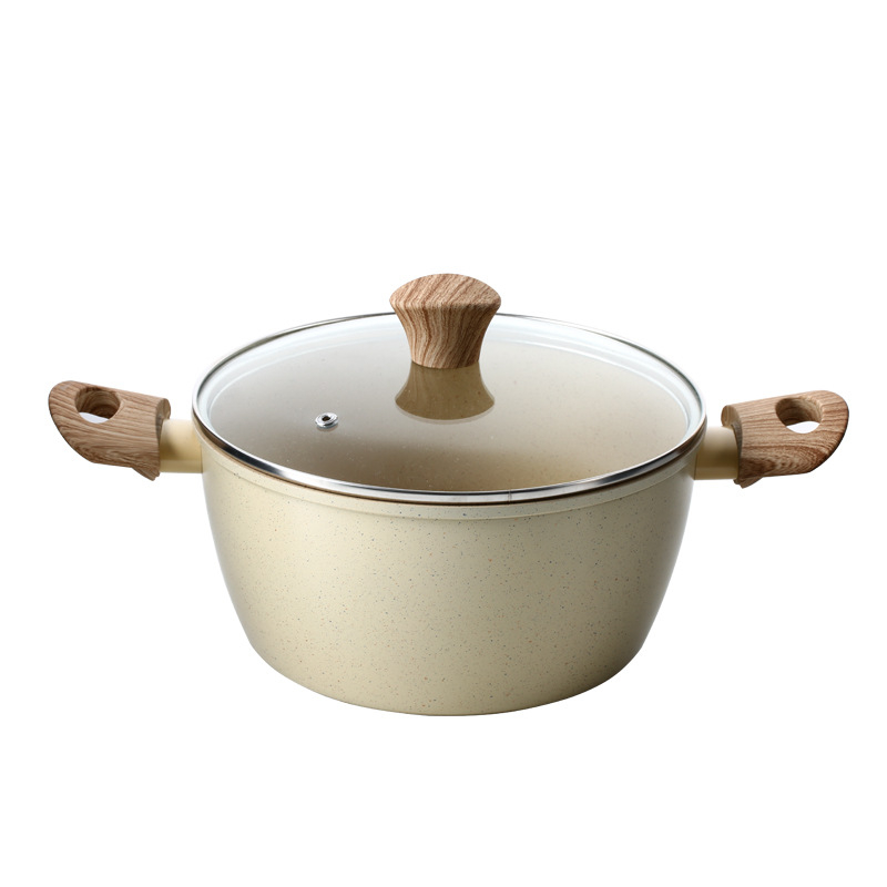 Nồi Chống Dính Vân Đá Nắp Kính Đáy Từ 20cm 5