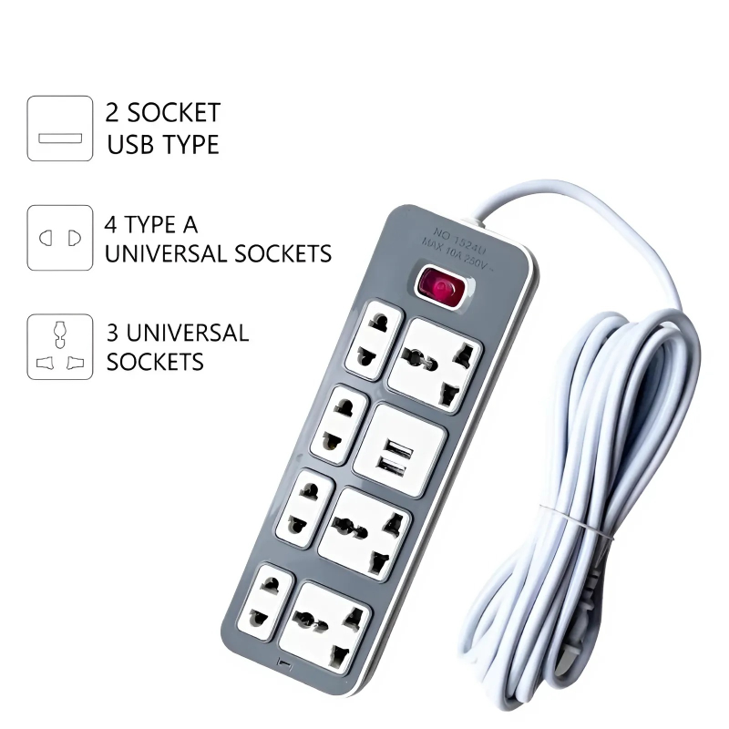 Ổ Cắm Điện Đa Năng Dài 1,9m Chịu Nhiệt 3