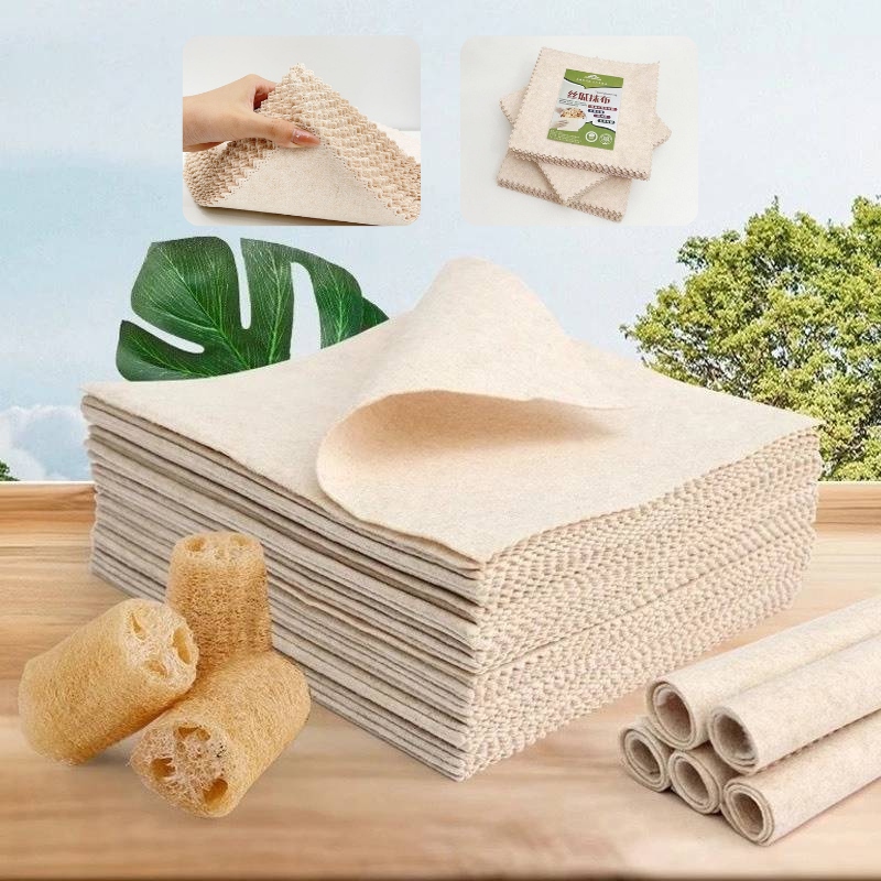 Set 10 Khăn Lau Chén Dĩa Bằng Xơ Mướp 5