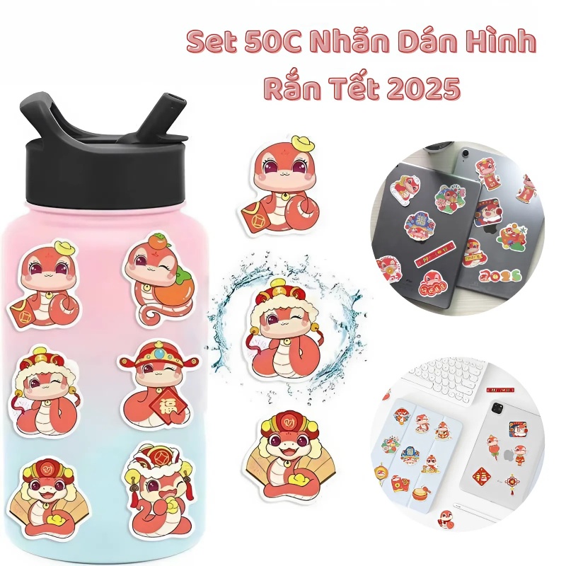 Set 50C Nhãn Dán Hình Rắn Tết 2025 - 1