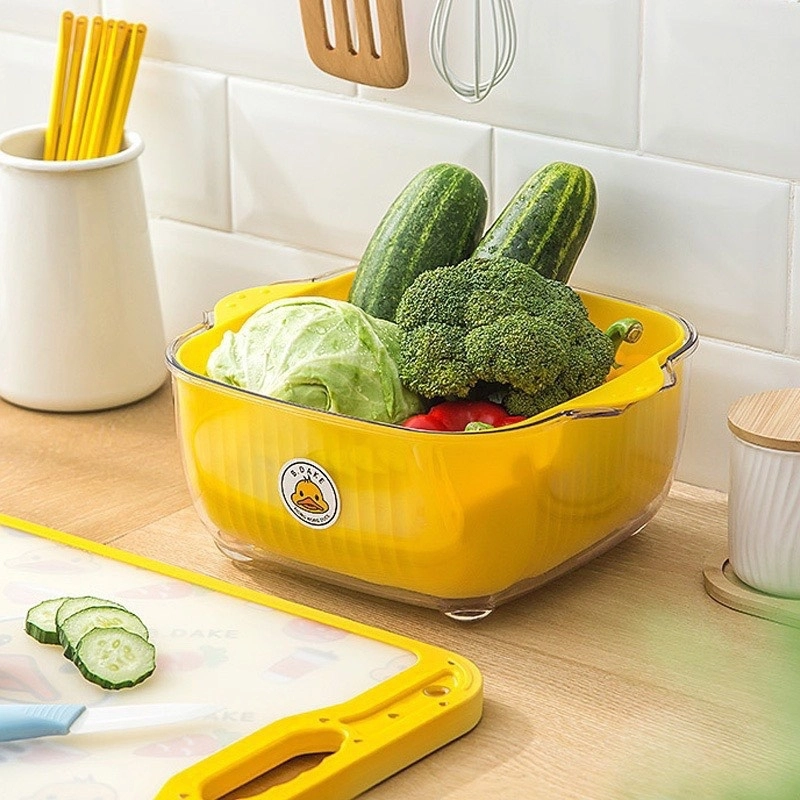 SÉT 6 CÁI RỔ VỊT VÀNG BDUCK Rửa Rau Củ 6