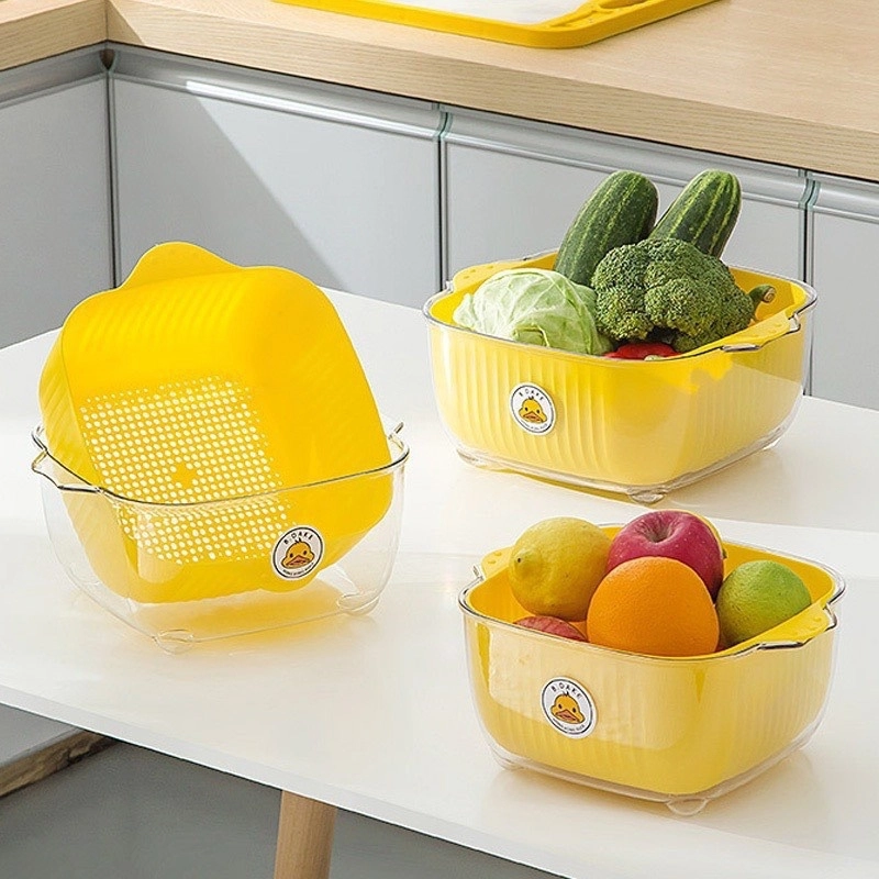 SÉT 6 CÁI RỔ VỊT VÀNG BDUCK Rửa Rau Củ 5