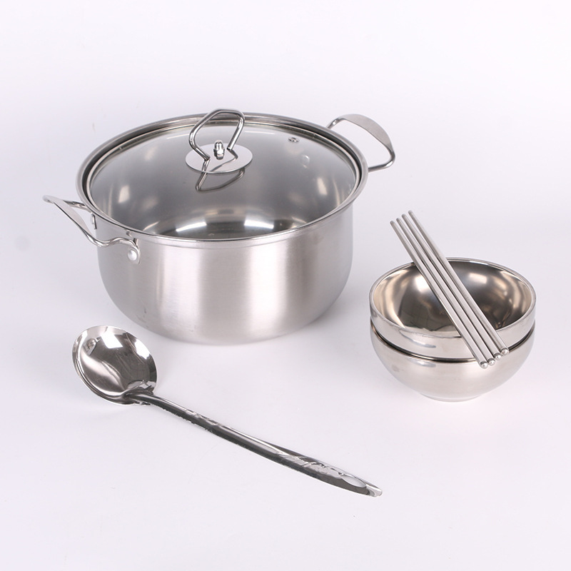 Set 6 Món Nồi, Bát, Đũa, Thìa Inox 4