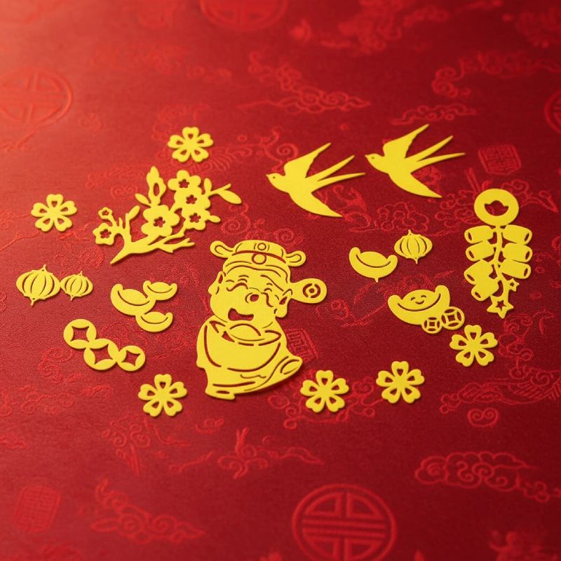 Set Dán Dưa Xốp Nhũ Trang Trí Tết 5