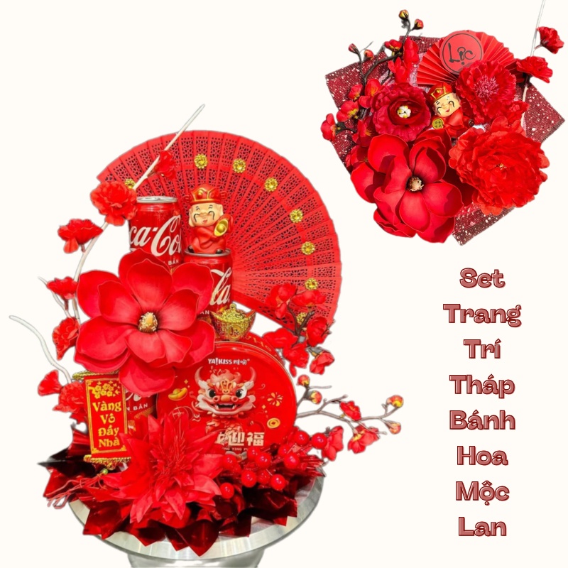 Set Trang Trí Tháp Bánh Hoa Mộc Lan 5