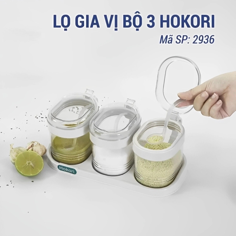Việt Nhật Mã 2936 Lọ gia vị bộ 3 Hokori 4