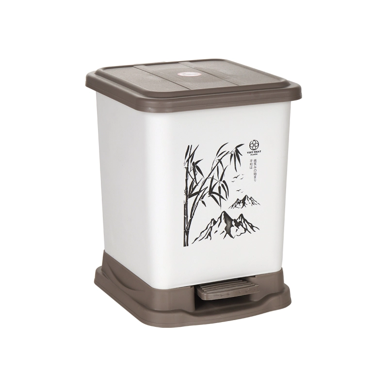 Việt Nhật Mã 8031 Thùng đựng rác vuông bật nắp có nắp đậy 7L - 4