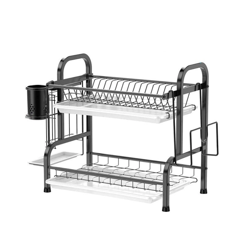 Giá sắt, kệ úp bát đĩa 2 tầng đa năng kèm giá để thớt úp vung xong nồi 5
