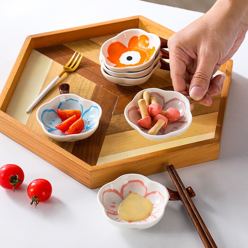 Bát Đựng Nước Chấm Hình Bông Hoa Có Tay Cầm 5