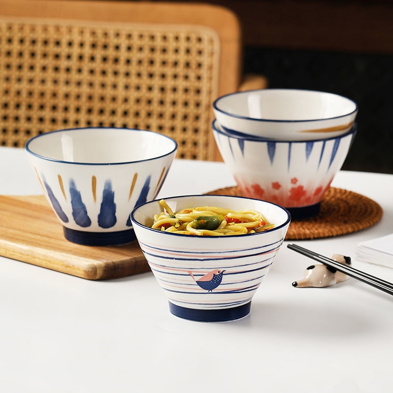 Bát Sứ Viền Màu Hoạ Tiết Phong Cách Nhật 5