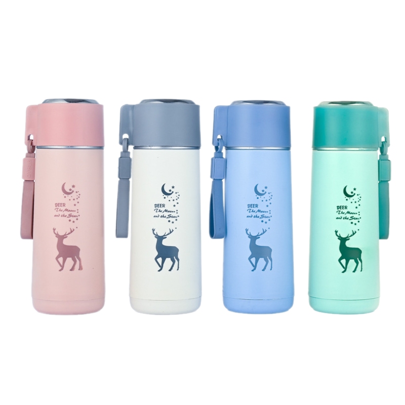 Bình Nước Lõi Thủy Tinh 450ML Hình Hươu 5