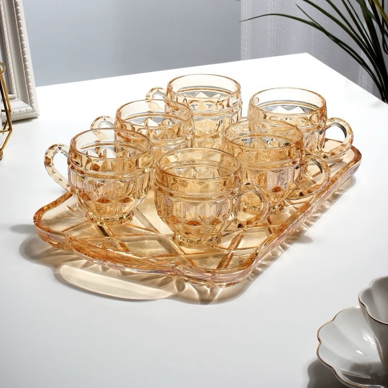 Bộ 6 Ly Kèm Khay Vàng Sang Trọng 4