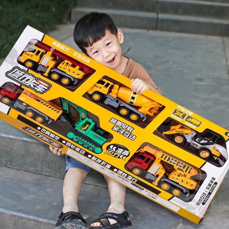 Bộ 6 Xe Đồ Chơi Công Trình City Truck Cho Bé 5