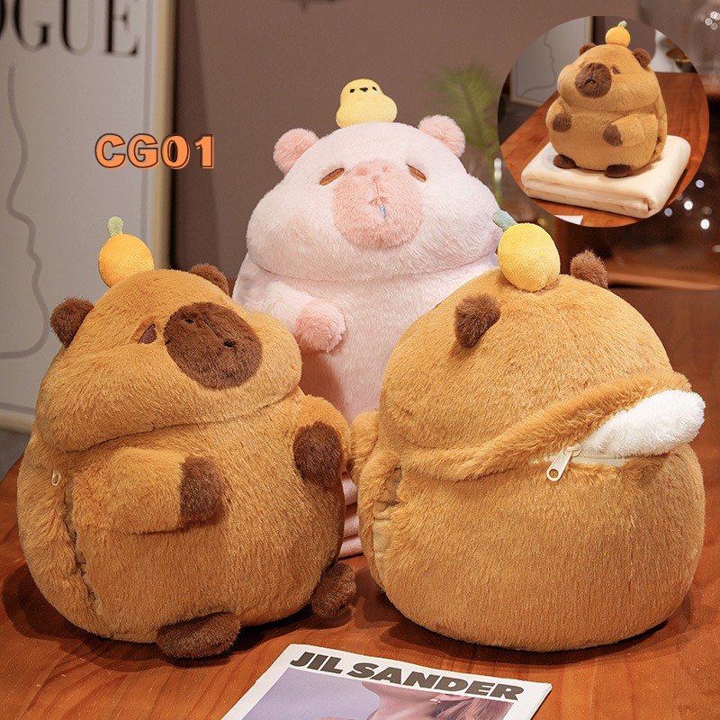 Bộ Chăn Gối Văn Phòng Hình Capybara 5