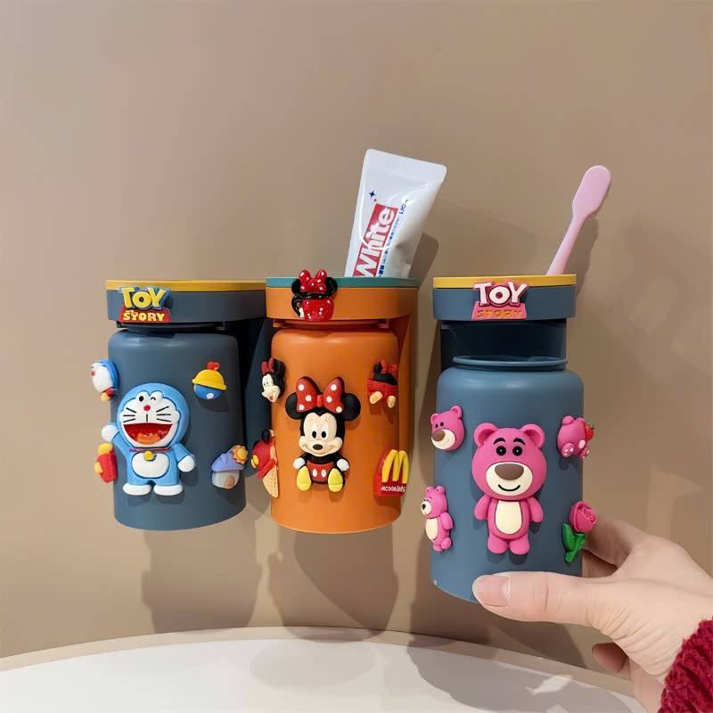 Bộ Cốc Để Bàn Chải Đánh Răng Gắn Tường Cho Bé Kèm Sticker 4