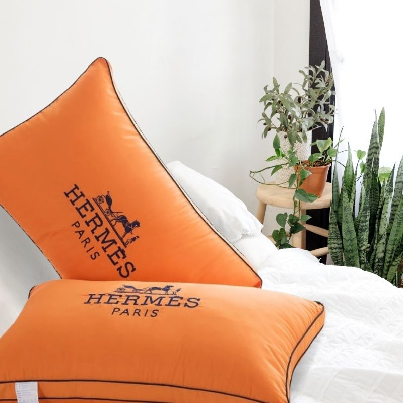 CẶP GỐI THÊU THƯƠNG HIỆU HERMES 4