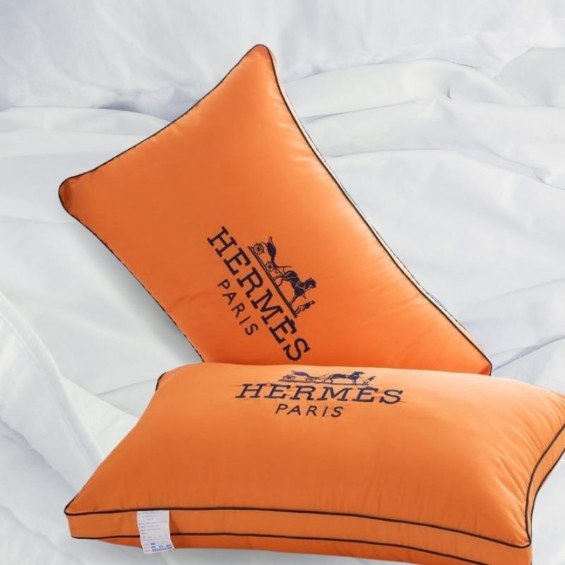 CẶP GỐI THÊU THƯƠNG HIỆU HERMES 5