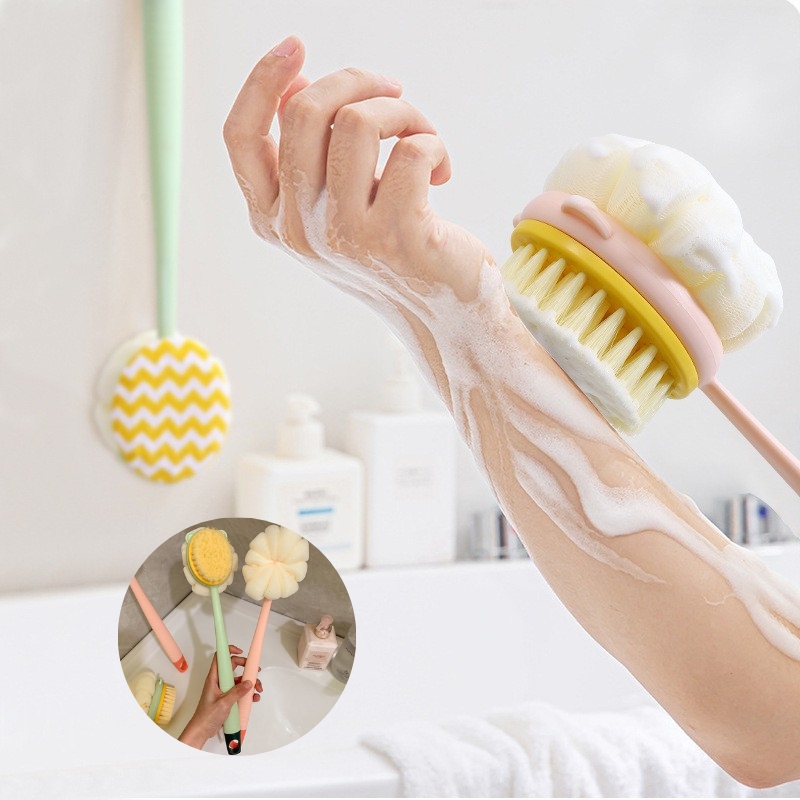 Cây Bông Tắm Hình Hoa Chà Lưng 2 Mặt Kèm Bàn Chải 5