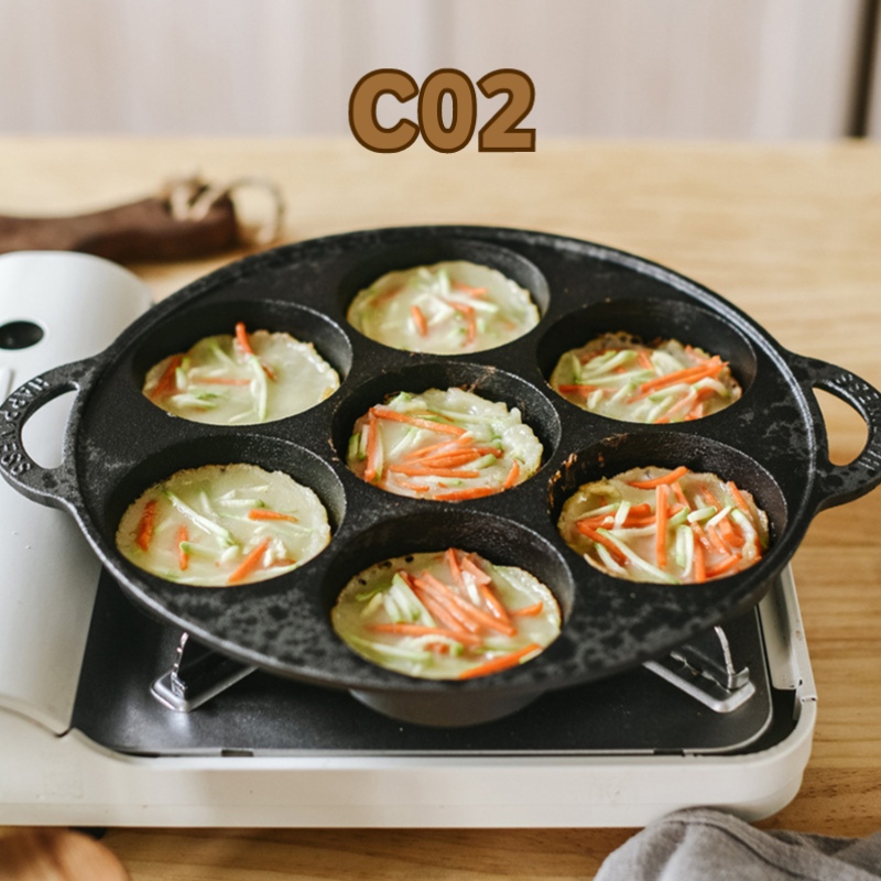 Chảo Gang Làm Bánh 7 Lỗ 4