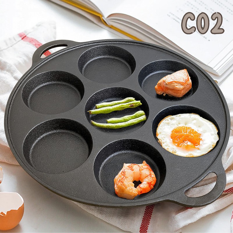 Chảo Gang Làm Bánh 7 Lỗ 5