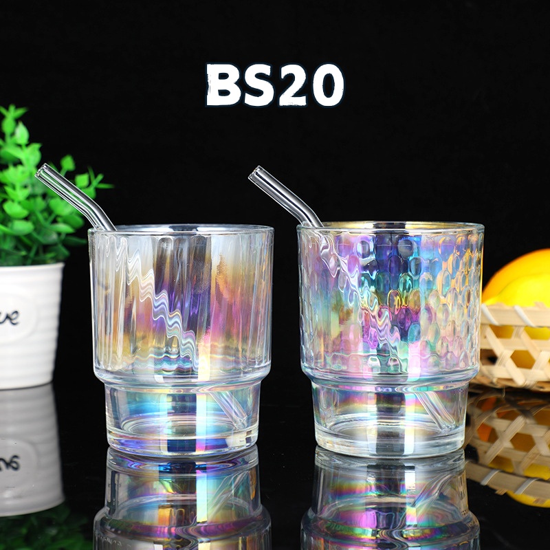 Cốc Thủy Tinh Cầu Vòng Có Uống Hút 4