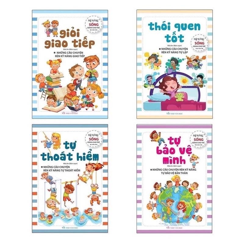 Combo 4 Cuốn Sách Rèn Kỹ Năng Sống Cho Bé : Tự Bảo Vệ Mình, Giỏi Giao Tiếp, Tự Thoát Hiểm, Thói Quen Tốt 4