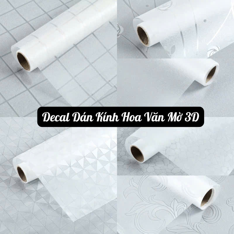 Decal Dán Kính Hoa Văn Mờ 3D Chống Nắng 5