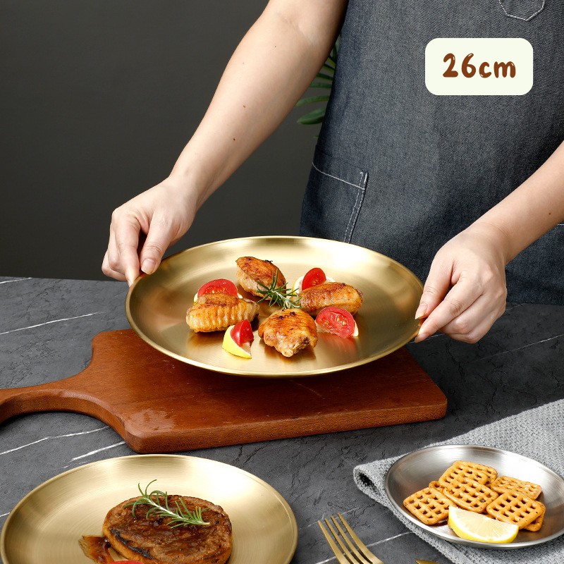 Dĩa Tròn Mạ Vàng 26CM 4