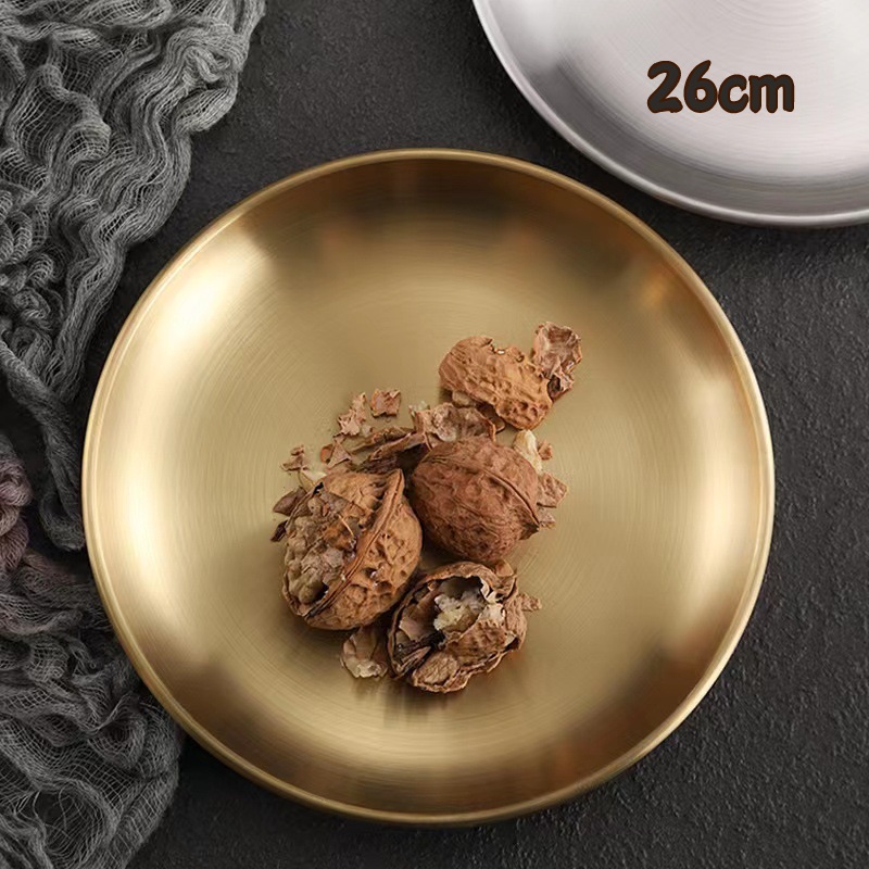 Dĩa Tròn Mạ Vàng 26CM 5