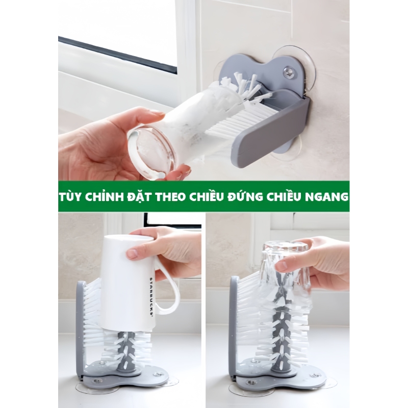 Dụng Cụ Rửa Cốc Ly Gắn Bồn 2In1 Tiện Dụng 5